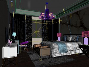 stylish bedroom complete 77 Modello 3D