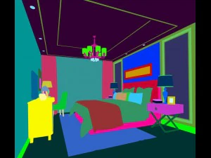stylish bedroom complete 78 3D Model