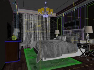 stylish bedroom complete 78 3D Model