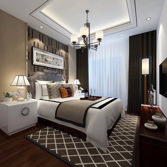 stylish bedroom complete 79 3D Model .c4d .max .obj .3ds .fbx .stl .blend 