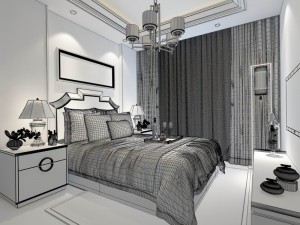 stylish bedroom complete 79 Modelo 3D