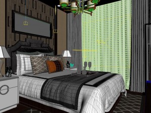 stylish bedroom complete 79 Modelo 3D