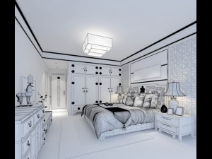 stylish bedroom complete 80 3D Модель