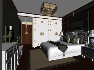 stylish bedroom complete 80 3D Модель