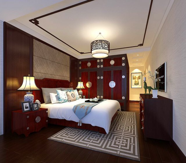 stylish bedroom complete 81 3D मॉडल .c4d .max .obj .3ds .fbx .stl .blend