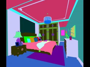 stylish bedroom complete 81 3D Model