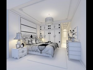 stylish bedroom complete 81 3D मॉडल