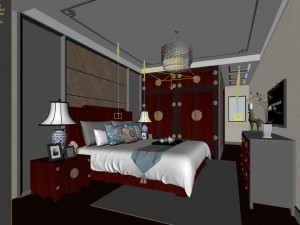 stylish bedroom complete 81 3D मॉडल
