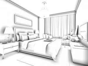 stylish bedroom complete 82 3D Model