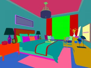 stylish bedroom complete 82 3D Model
