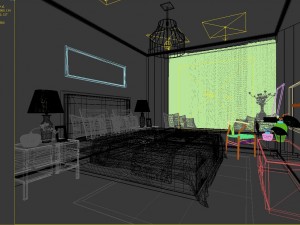 stylish bedroom complete 82 Modello 3D