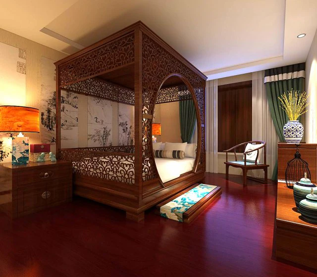 stylish bedroom complete 83 3D Model .c4d .max .obj .3ds .fbx .stl .blend 