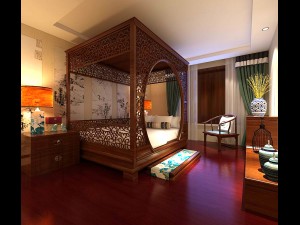 stylish bedroom complete 83 Model 3D