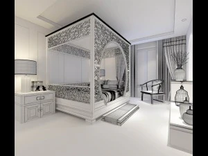 stylish bedroom complete 83 3D Model