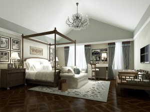 stylish bedroom complete 84 3D Model