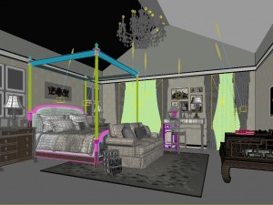 stylish bedroom complete 84 3D Model