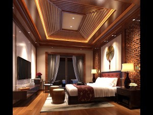 stylish bedroom complete 85 3D Model