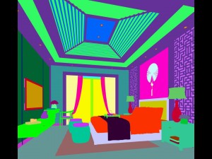stylish bedroom complete 85 Model 3D