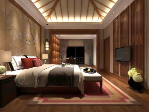 stylish bedroom complete 87 3D Model