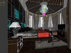 stylish bedroom complete 88 3D Model