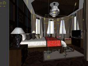stylish bedroom complete 88 3D Model