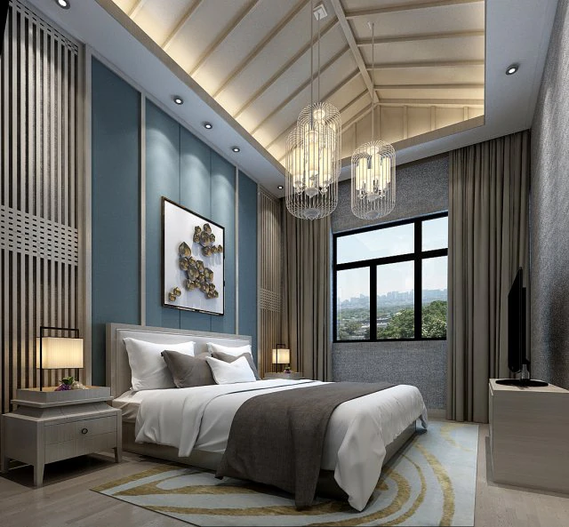 stylish bedroom complete 89 3D Model .c4d .max .obj .3ds .fbx .stl .blend 