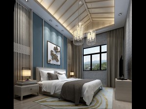 stylish bedroom complete 89 3D Model