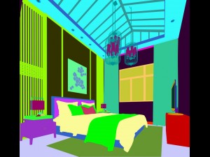 stylish bedroom complete 89 Model 3D