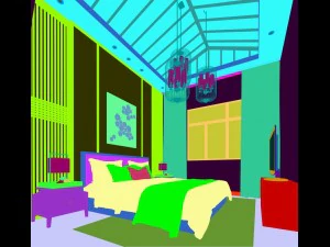 stylish bedroom complete 89 3D Model
