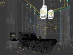 stylish bedroom complete 89 Model 3D