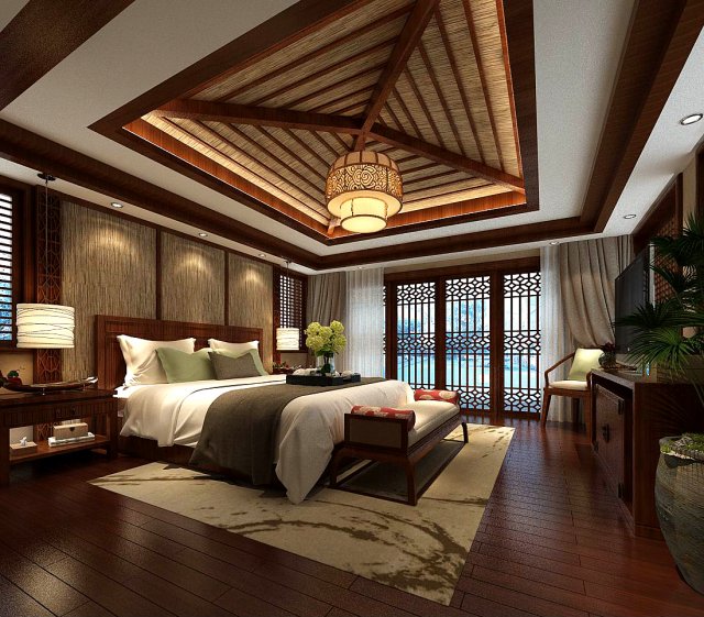 stylish bedroom complete 90 Modelo 3D .c4d .max .obj .3ds .fbx .stl .blend 