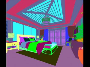 stylish bedroom complete 90 3D Model