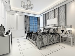 stylish bedroom complete 92 Model 3D