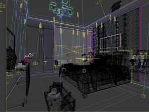 stylish bedroom complete 92 Model 3D