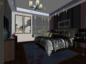 stylish bedroom complete 92 Model 3D
