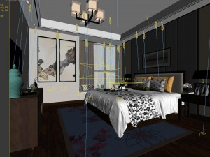 stylish bedroom complete 92 Model 3D