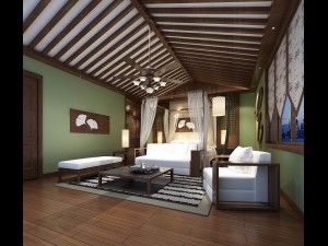 stylish bedroom complete 93 3D Model