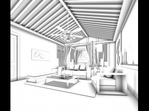 stylish bedroom complete 93 Modelo 3D