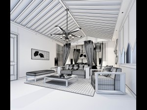 stylish bedroom complete 93 Modelo 3D