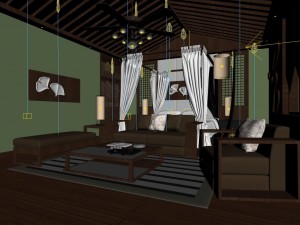 stylish bedroom complete 93 Modelo 3D