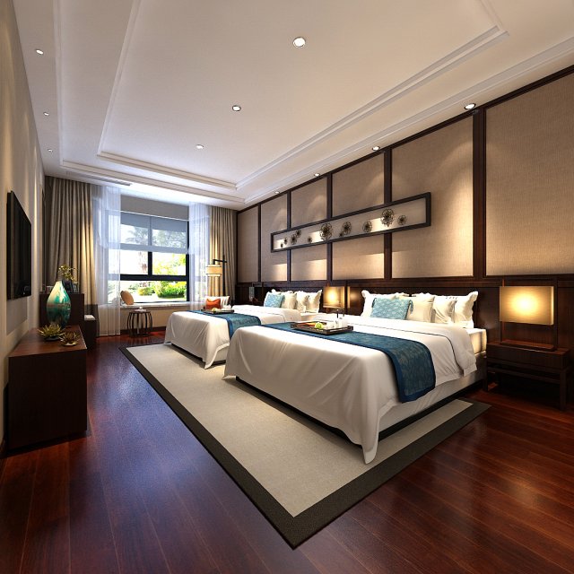 stylish bedroom complete 94 3D मॉडल .c4d .max .obj .3ds .fbx .stl .blend 