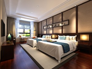 stylish bedroom complete 94 3D Model