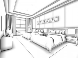 stylish bedroom complete 94 3D मॉडल