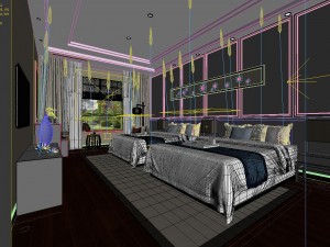 stylish bedroom complete 94 3D मॉडल