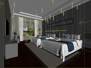 stylish bedroom complete 94 3D मॉडल