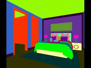 stylish bedroom complete 96 3D Model