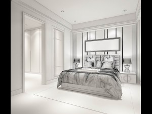 stylish bedroom complete 96 3D Модель