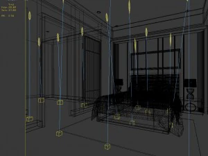 stylish bedroom complete 96 3D Model