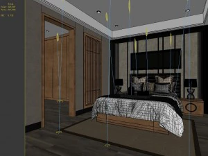 stylish bedroom complete 96 3D Model