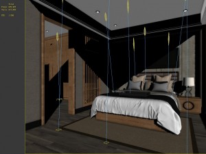 stylish bedroom complete 96 3D Модель